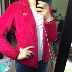 pink fuzzy north face
