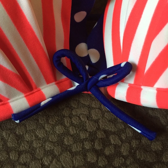 Red white and blue VS swim top - Picture 2 of 4