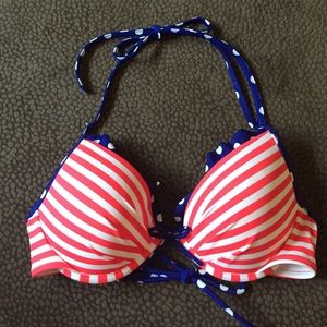 Red white and blue VS swim top