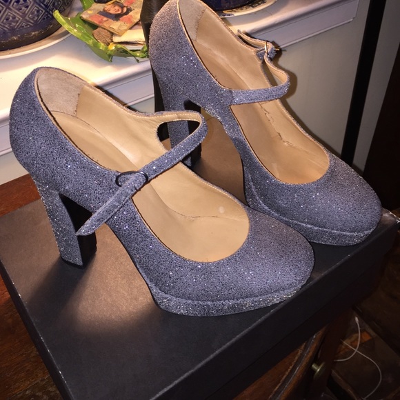 Barney's Co-Op Grey Sparkly Platform Shoes