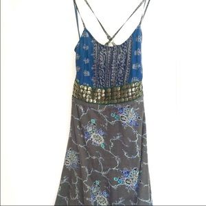 Free People Studded Beaded Dress- Straps cross