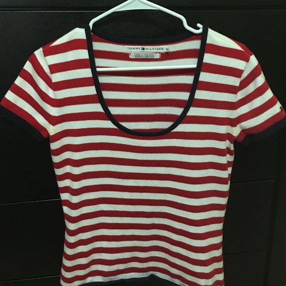 dark blue & red stripped vintage Tommy Hilfiger