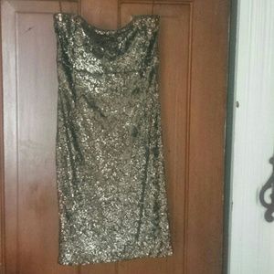 Olive Gold sequin tube dress