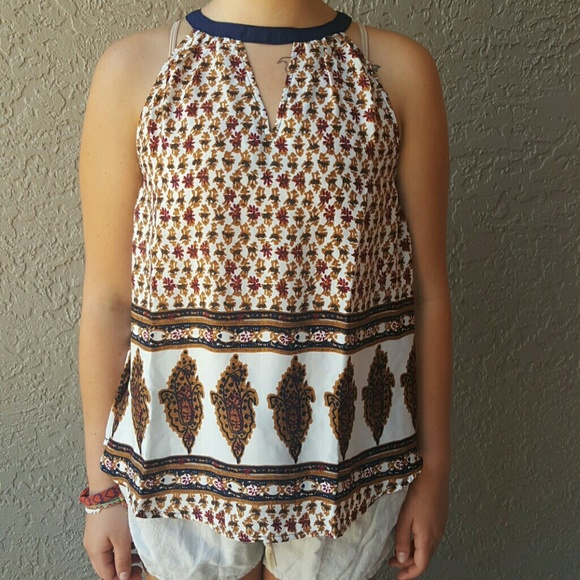 The perfect high neck halter bohemian top