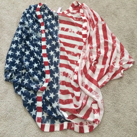 Sheer american flag kimono