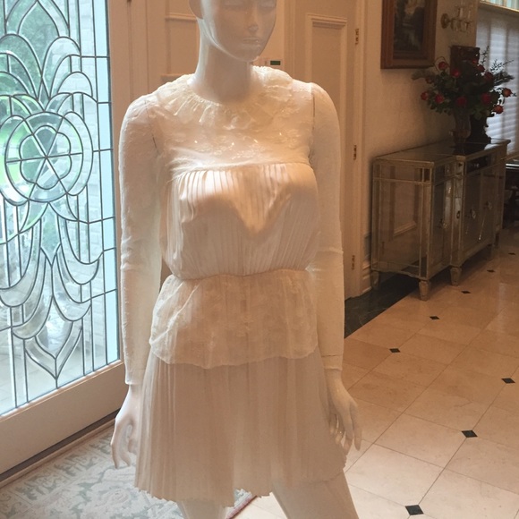 White Silk and Lace Free People dress, size 0