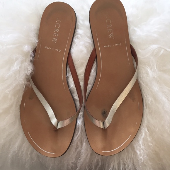 J. Crew rio silver metallic sandals