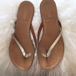 J. Crew rio silver metallic sandals
