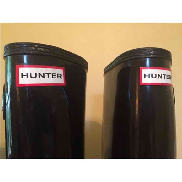 Size 5 Tall Glossy Black Hunter Rainboots