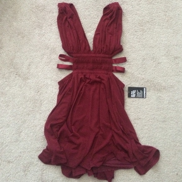 Express red sexy cut out dress!! NWT!