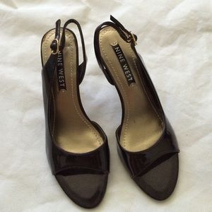 Nine West sling-back peep toe heels