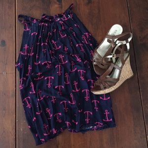 Navy and pink anchor Escapada top