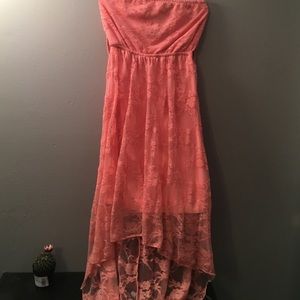 strapless high-low dress