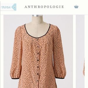 Anthropologie Odille pink casino nights blouse