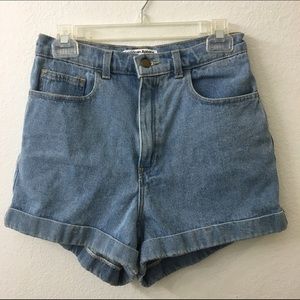American Apparel High-Waist Jean Cuff Shorts