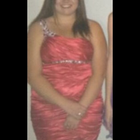Red dress with one strap