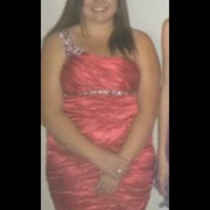 Red dress with one strap