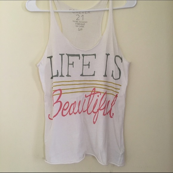 Forever21 "Life is Beautiful" Tank Top