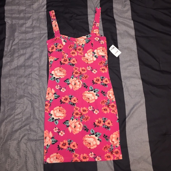 Pink Floral Mini Dress