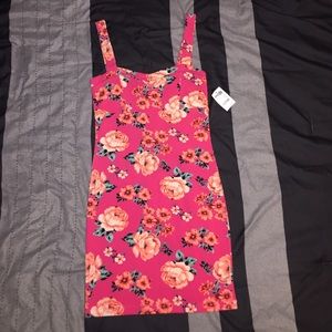 Pink Floral Mini Dress