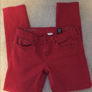 Red j. Crew toothpick jeans