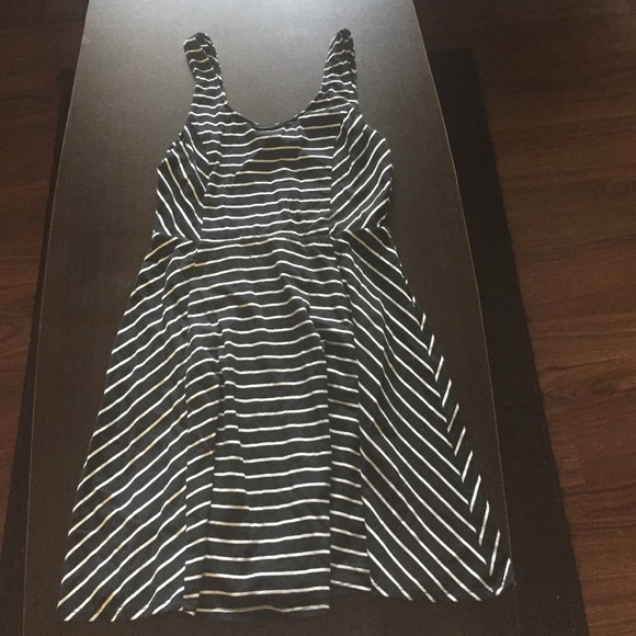 Black and white striped dress