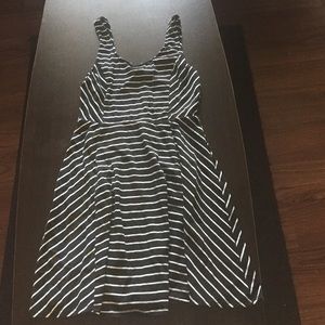 Black and white striped dress