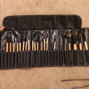 Makeup brushes and carrying case
