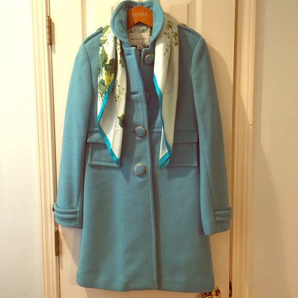 Banana Republic Peacoat with Matching Silk Scarf