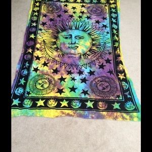 Hipster sun and star tapestry 6'6ft x 4'3