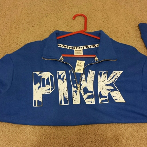 Victoria's Secret PINK blue half zip