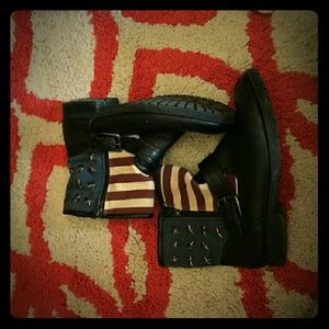 American flag and black Booties
