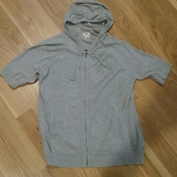 Gray Short Sleeve Hoodie