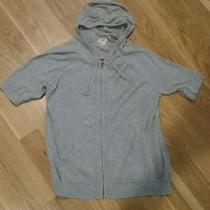 Gray Short Sleeve Hoodie