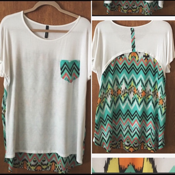 Voll Tops - Cute summer chevron high low tunic ☀️