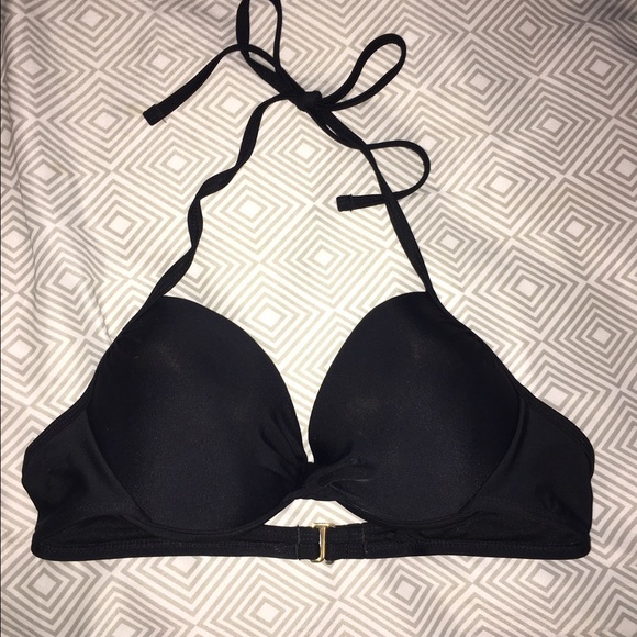 Black Push-Up Halter Bikini Top❤️