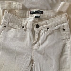 BDG White Cigarette Mid Rise Skinny Jeans