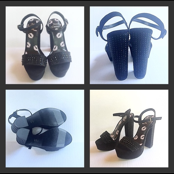 ⚡️1HR SALE⚡️Juicy Couture Heel Rhinestone Sandal 8 - Picture 3 of 3
