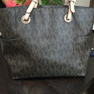 Michael Kors brown signature shoulder bag