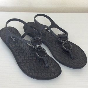 super cute black jeweled sandals
