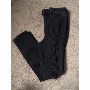 *SOLD on Mercari* High rise crop distressed jeans