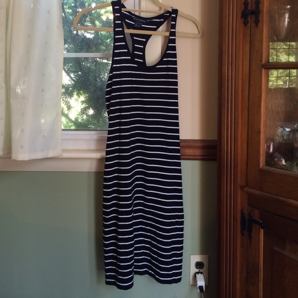 French connection racer back striped dress