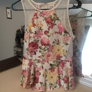 Tobi Floral Peplum Tank