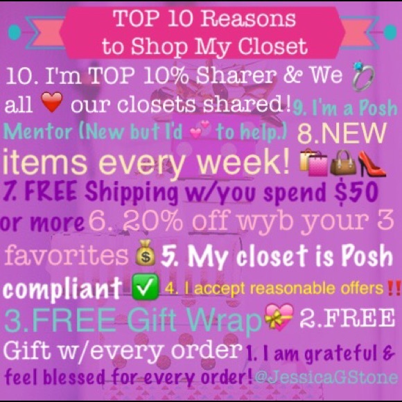 TOP 10 Reasons to Shop My Closet @JessicaGStone