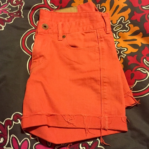 Madewell coral jean shorts