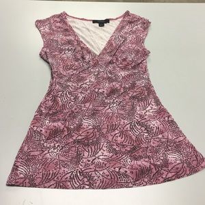 Express patterned v neck blouse