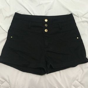 black high waisted shorts