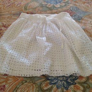 Madewell white cotton eyelet skirt