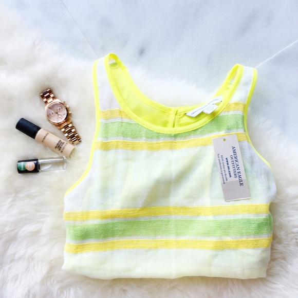 🎀⚬American Eagle⚬Striped Chiffon Back Tank
