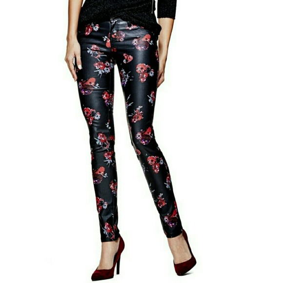 Guess Denim - Guess Floral Coated Jeans Size 24 - NWT